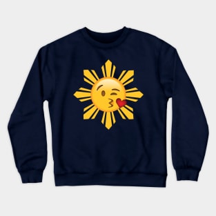 Pinoy Sun Blow Kiss Emoji Heart Wink Crewneck Sweatshirt